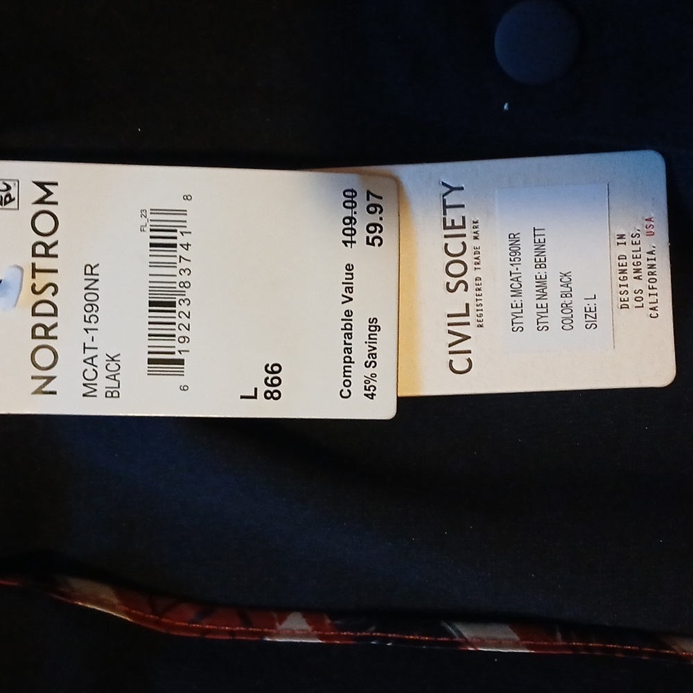 Unisex Civil Society Nordstrom Black Shirt Jacket - Picture 3 of 3